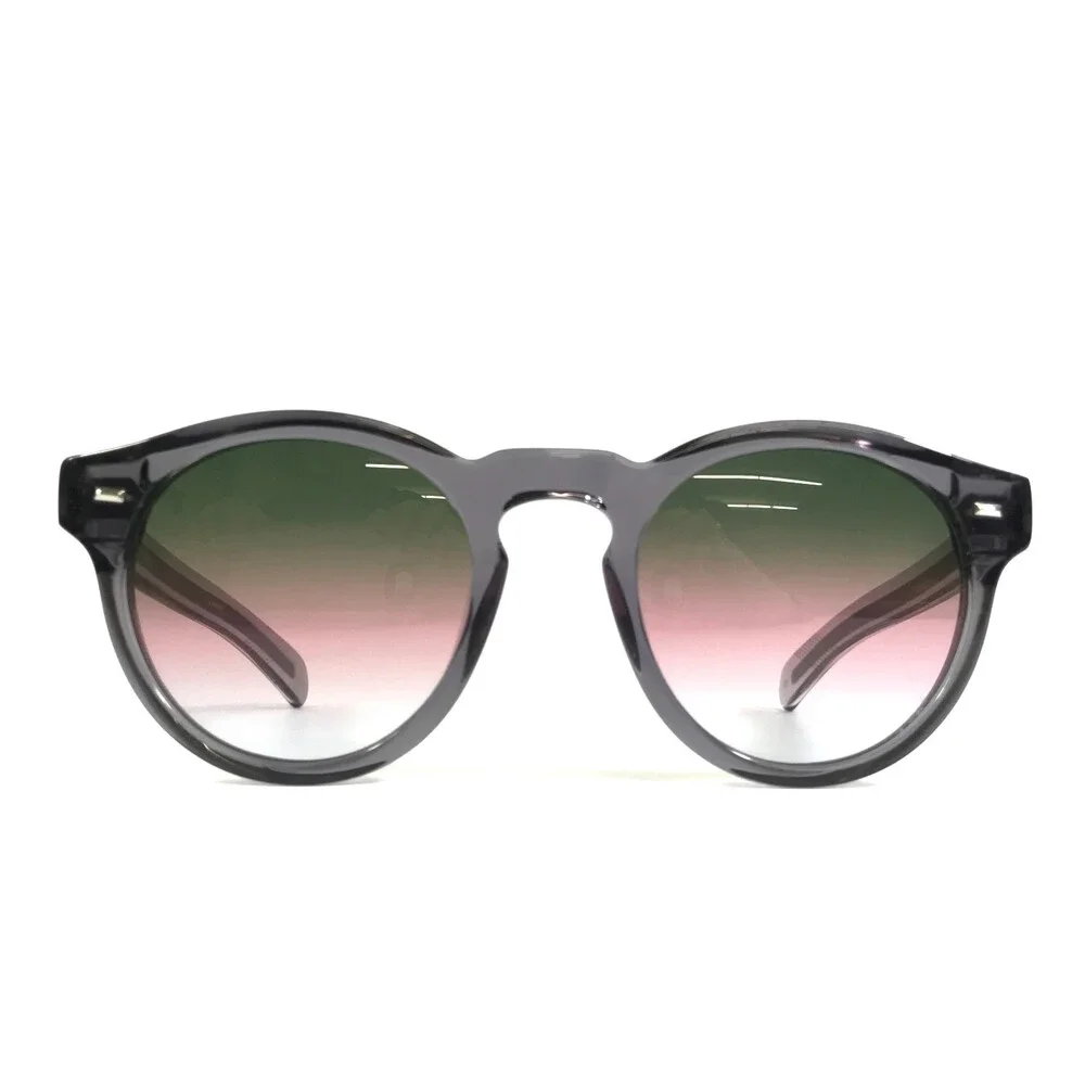 Alfred Kerbs Sunglasses ALICE GY 024/200 Gray Round w/ Gray Pink Gradient Lenses